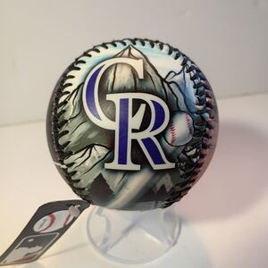 Decorative Baseball with Mountain Design